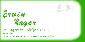 ervin mayer business card